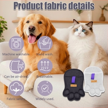 Elektrosztatikus szőrtelenítő kesztyű macskáknak és kutyáknak, állat alakú kefefej, PP anyag