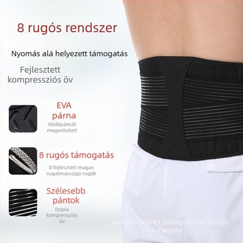 Dragon derékvédő öv súlyemeléshez, rugós támogatóval, kétirányú nyomás, SBR anyag, felnőttek