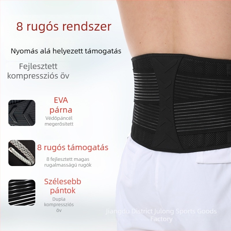 Dragon derékvédő öv súlyemeléshez, rugós támogatóval, kétirányú nyomás, SBR anyag, felnőttek