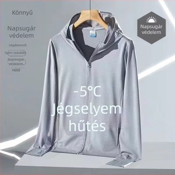 Kapucnis nyári napvédő hálós külső felső, 90% poliészter, cipzár, oldalsó zsebek