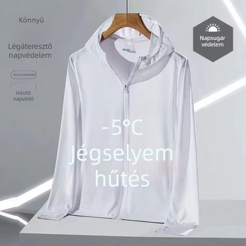 Kapucnis nyári napvédő hálós külső felső, 90% poliészter, cipzár, oldalsó zsebek