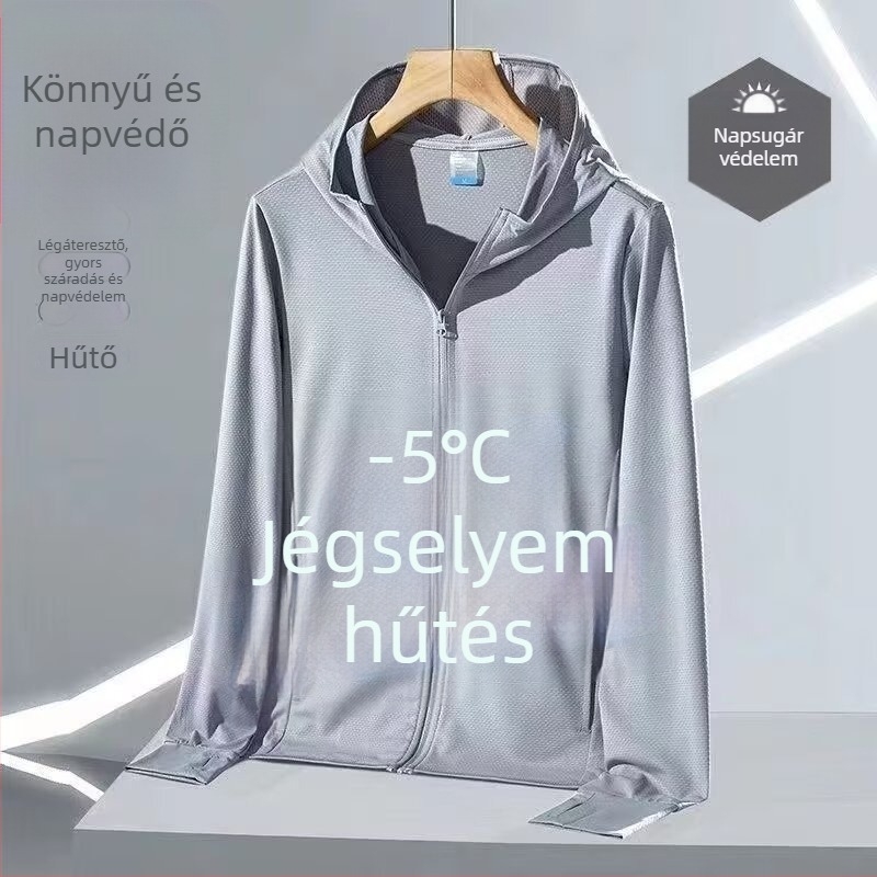 Kapucnis nyári napvédő hálós külső felső, 90% poliészter, cipzár, oldalsó zsebek