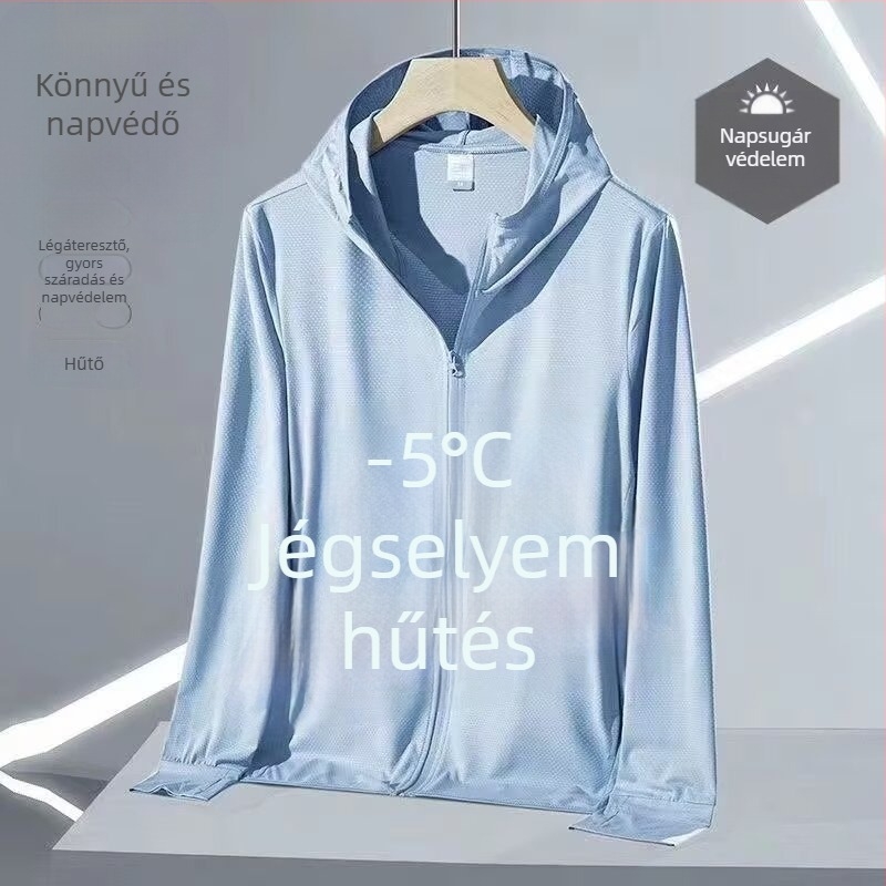 Kapucnis nyári napvédő hálós külső felső, 90% poliészter, cipzár, oldalsó zsebek
