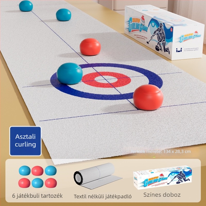 Asztali curling játék gyerekeknek — Kétfős, interaktív, oktatási célú, műanyagból készült
