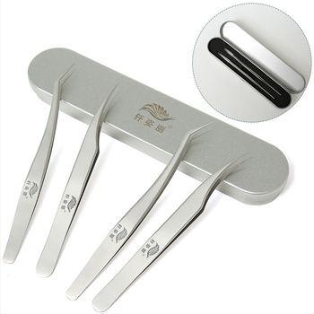 Szempilla csipesz – magas precizitású graftoláshoz, delfin-klipsz, fém eszközök készlet