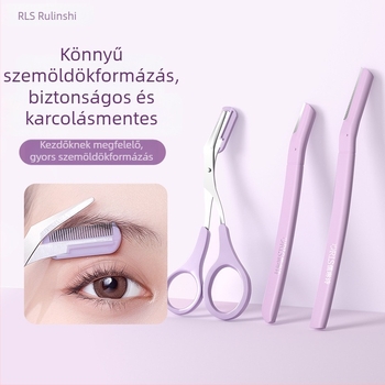 Öt részes szemöldök eszköz készlet rozsdamentes acélból: szemöldök vágó kés, szemöldökoll, szemöldök klip