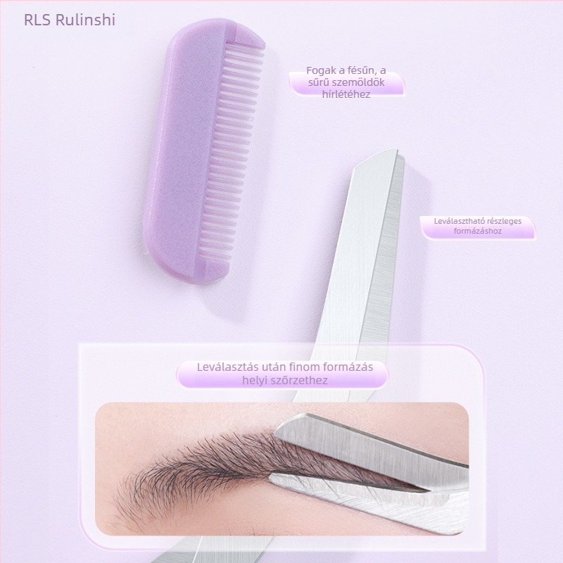 Öt részes szemöldök eszköz készlet rozsdamentes acélból: szemöldök vágó kés, szemöldökoll, szemöldök klip