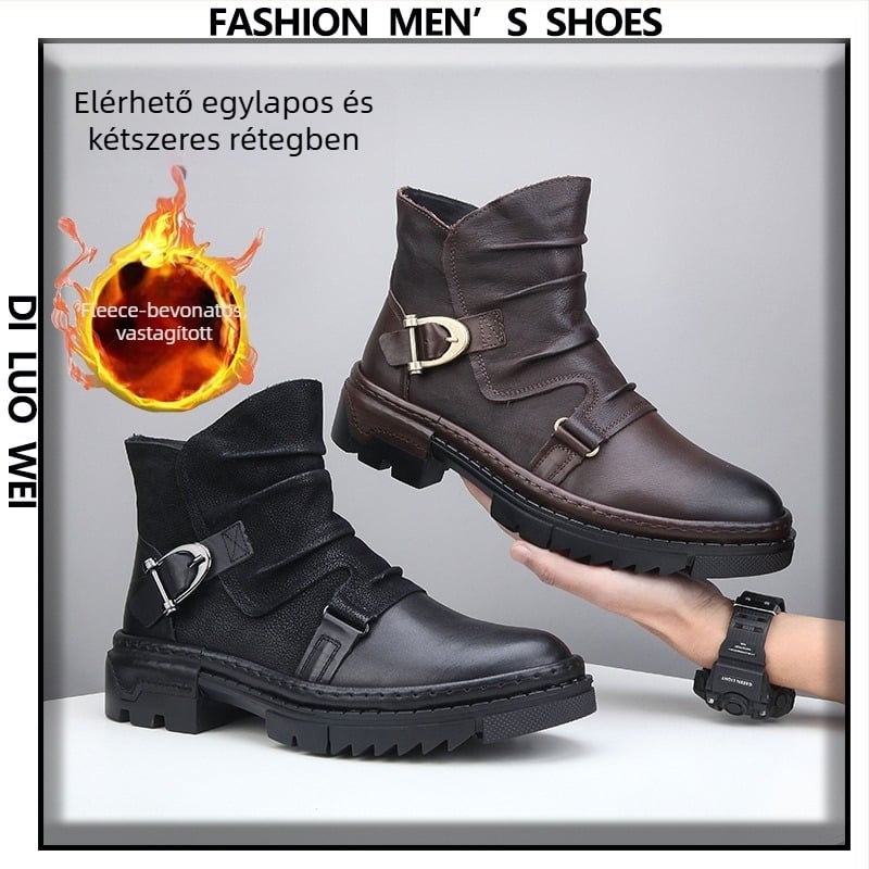 Dilloway Martin bakancsok, elsőréteges marhabőrből, gumitalp, oldalsó cipzár, belső bélés valódi bőrből