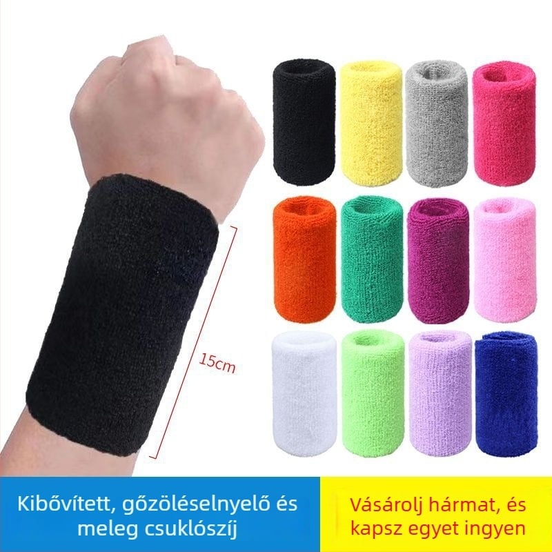 Fitnesz csuklópánt - poliészter, univerzális illesztés, alkalmas futballhoz, csuklóvédelem