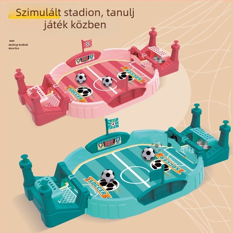 Gyerekeknek szóló asztali foci – két játékos, szülő-gyermek interaktív, oktató asztali játék, műanyagból készült, 4–6 éveseknek