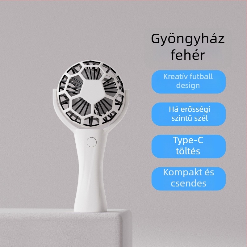 Kézben tartható hordozható ventilátor - Brushless motor, Beépített akkumulátor 500–800 mAh, 3 sebesség, üzemidő 3–6 óra