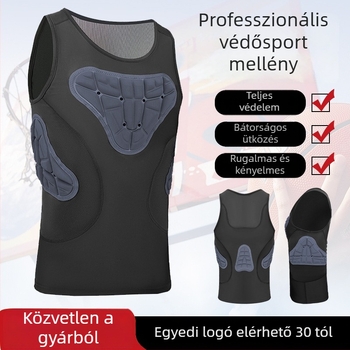 Kombinált sportvédő mellény szivacsos párnázással felnőttek számára; derékvédelem; alkalmas futballra, kosárlabdára, rögbire, baseballre és síelésre