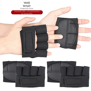 SBR anyagú félujjas súlyemelő kesztyű tenyérvédővel