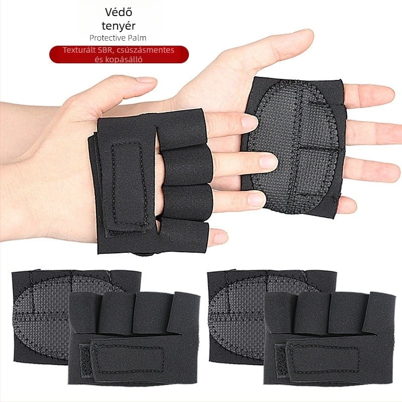 SBR anyagú félujjas súlyemelő kesztyű tenyérvédővel