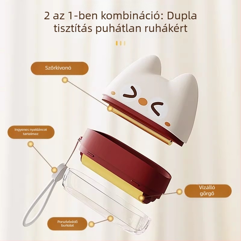 Zhongmu Mosható háziállat szőrszál-eltávolító eszköz, ABS test, ívelt fésűfej, kis testű kutyáknak