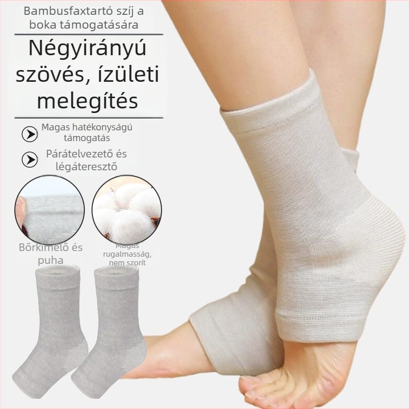 Bokaarortézis őszi–téli időszakra, négyszögletes elasztikus, lélegző bambusz-szén anyag, poliészter rost, futáshoz és futballhoz, bokavédelmi és rándulás stabilizálás