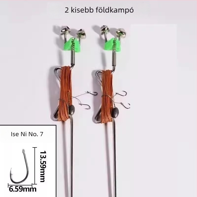 Rozsdamentes acélból készült rugós robbanó horgászhorog automata horgászathoz – tüskés horog, patakban történő horgászatra