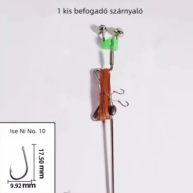 Rozsdamentes acélból készült rugós robbanó horgászhorog automata horgászathoz – tüskés horog, patakban történő horgászatra