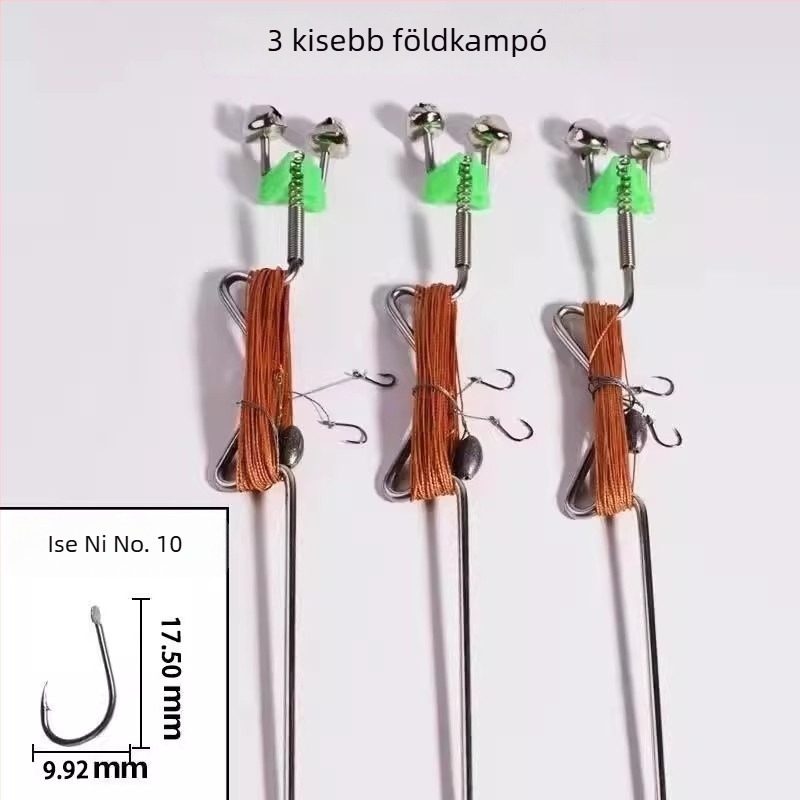 Rozsdamentes acélból készült rugós robbanó horgászhorog automata horgászathoz – tüskés horog, patakban történő horgászatra