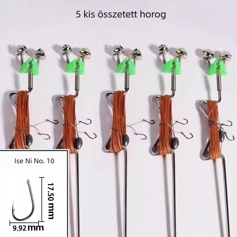 Rozsdamentes acélból készült rugós robbanó horgászhorog automata horgászathoz – tüskés horog, patakban történő horgászatra