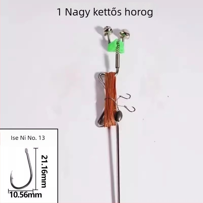 Rozsdamentes acélból készült rugós robbanó horgászhorog automata horgászathoz – tüskés horog, patakban történő horgászatra