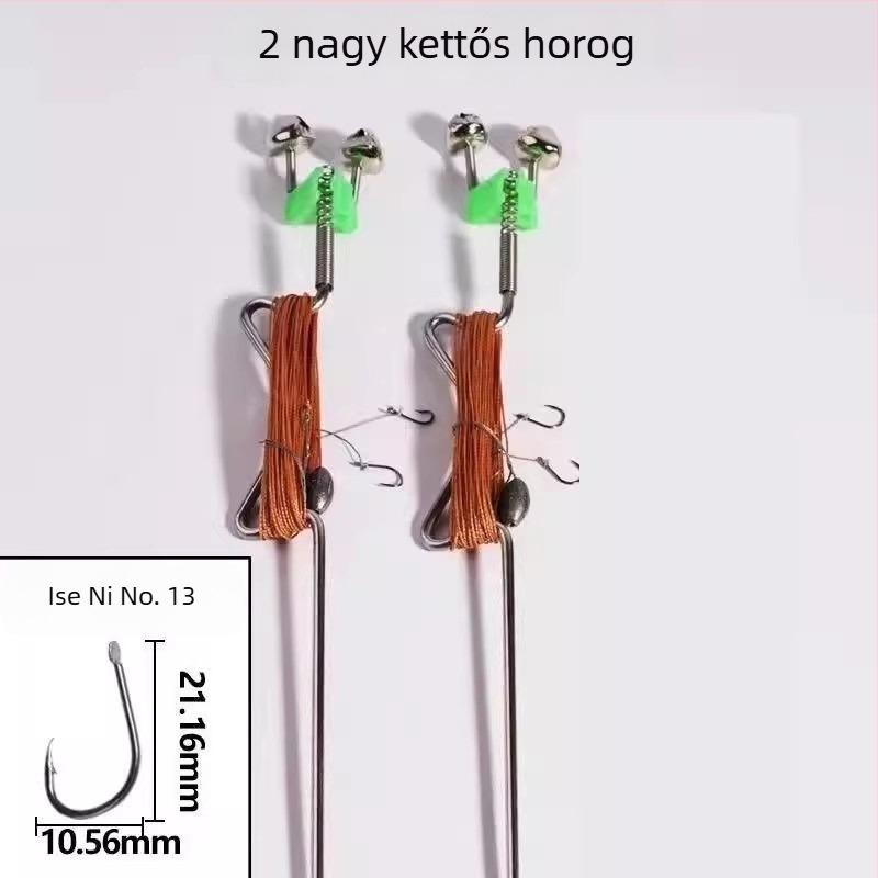 Rozsdamentes acélból készült rugós robbanó horgászhorog automata horgászathoz – tüskés horog, patakban történő horgászatra