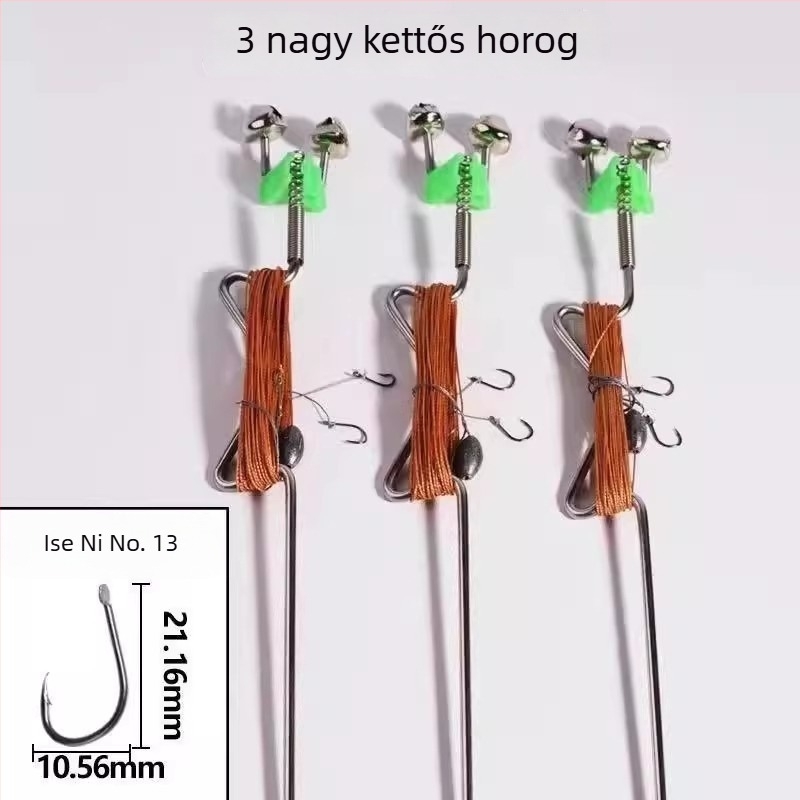 Rozsdamentes acélból készült rugós robbanó horgászhorog automata horgászathoz – tüskés horog, patakban történő horgászatra