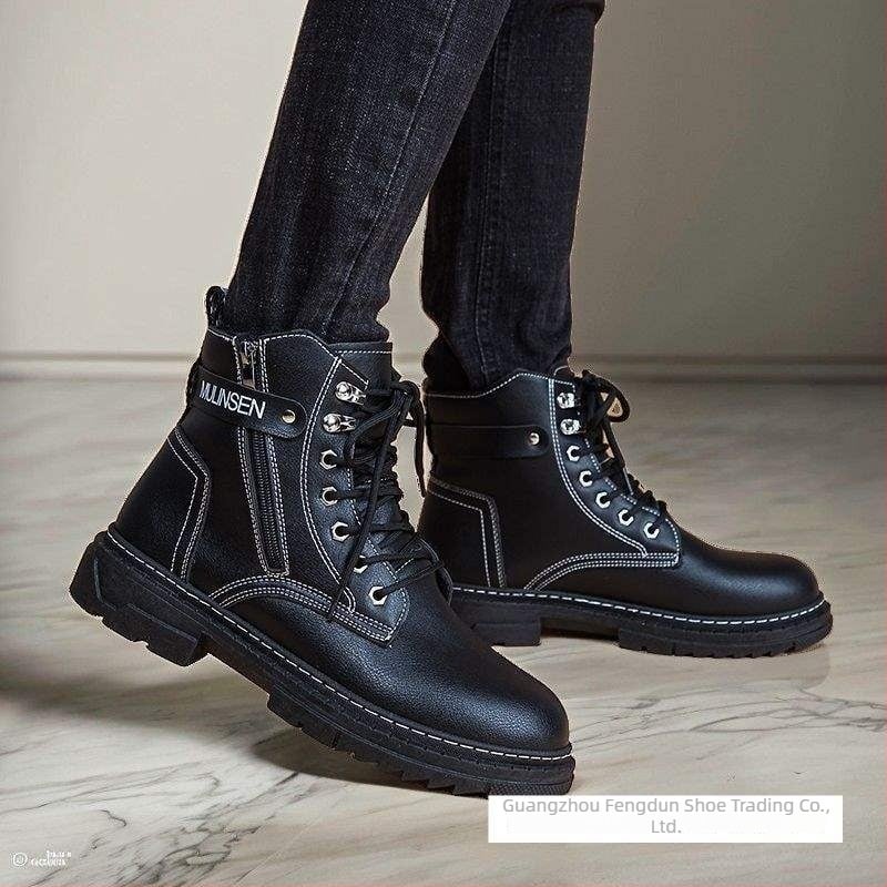 Martin bakancsok férfiaknak, téli, felső rész mikroszálas bőrből, talp gumi, bélés báránybőrrel, belső talp pamut, vastag talp