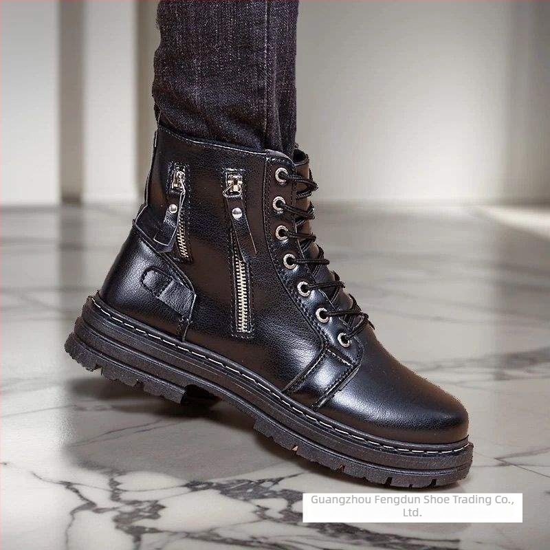 Martin bakancsok férfiaknak, téli, felső rész mikroszálas bőrből, talp gumi, bélés báránybőrrel, belső talp pamut, vastag talp