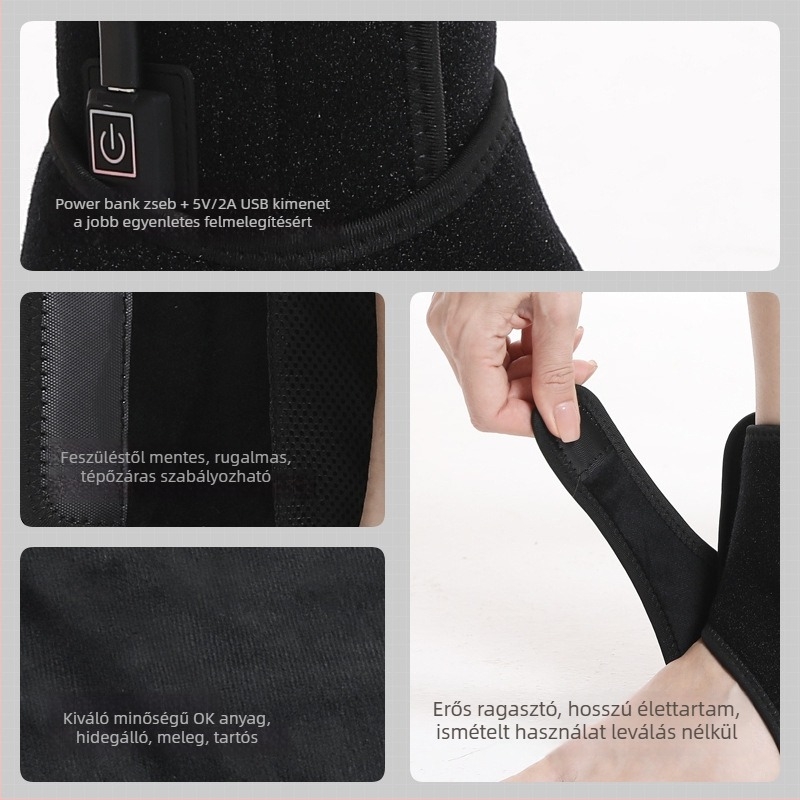 Bokaszorító infravörös fűtéssel és elektromos melegítéssel a bokasérülés gyógyítására; felnőttek számára, alkalmas futballhoz, futáshoz és kerékpározáshoz.