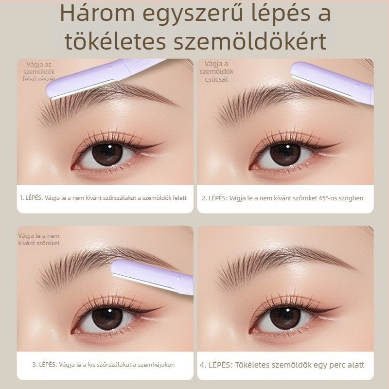 Life girls Szemöldök nyíró, rozsdamentes acél penge, könnyű, lekerekített kialakítás, bőrbarát, mindennapi használatra