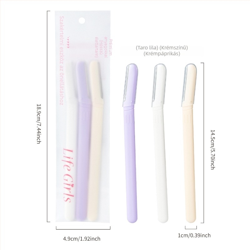 Life girls Szemöldök nyíró, rozsdamentes acél penge, könnyű, lekerekített kialakítás, bőrbarát, mindennapi használatra