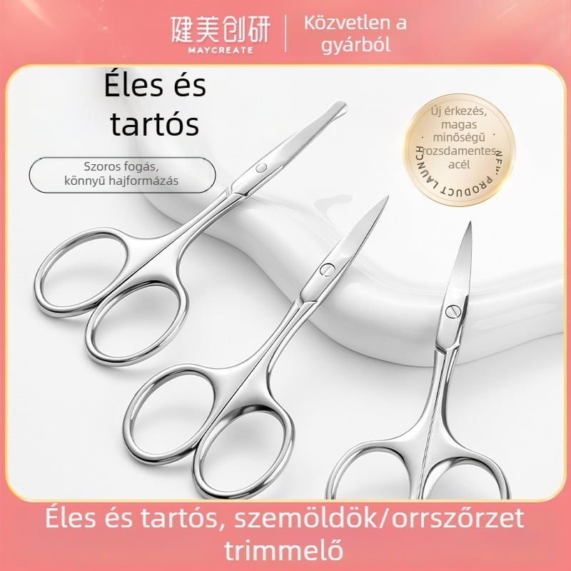Szemöldök- és orrszőr vágó – rozsdamentes acél, vízálló, korrózióálló, szalon használatra, Bodybuilding Research
