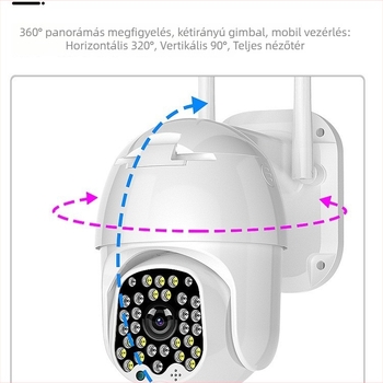 Intelligens felügyeleti kamera 2048-as horizontális felbontással, 4,7 mm objektív, minimális megvilágítás 0,001 lx, IR hatótáv 50 m