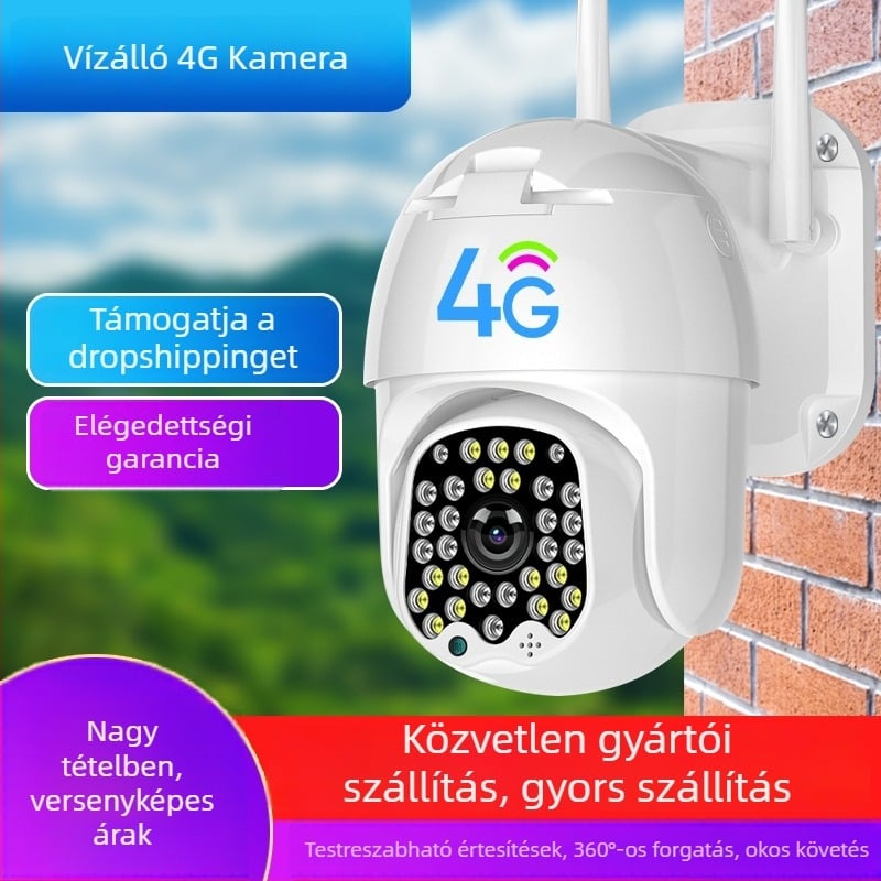 Intelligens felügyeleti kamera 2048-as horizontális felbontással, 4,7 mm objektív, minimális megvilágítás 0,001 lx, IR hatótáv 50 m