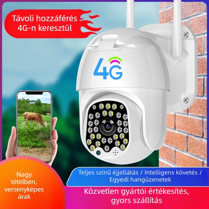 Intelligens felügyeleti kamera 2048-as horizontális felbontással, 4,7 mm objektív, minimális megvilágítás 0,001 lx, IR hatótáv 50 m