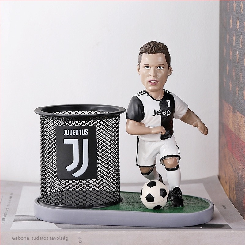 Gyantából készült tolltartó, modern minimalist stílus, asztali dekoráció, ajándék futballrajongóknak