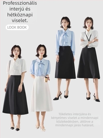 Női chiffon felső, rövid ujjú, gallér, egysoros záródás, levehető masni