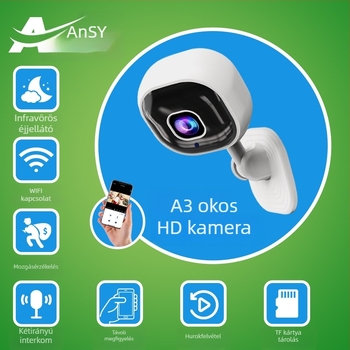 A3 négyszögletes kétirányú HD okos kamera Wi-Fi belső megfigyeléshez IR