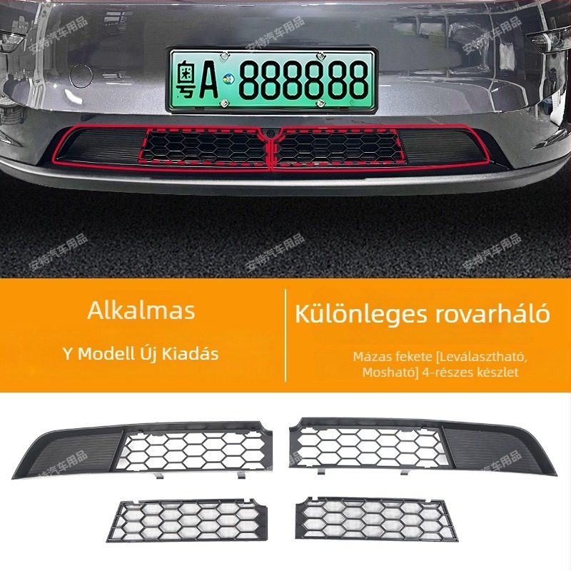 Antike ABS belső autó matricák Tesla Model 3/Y – új verzió, rovarmentes háló, víztartály védő háló, porvédő háló