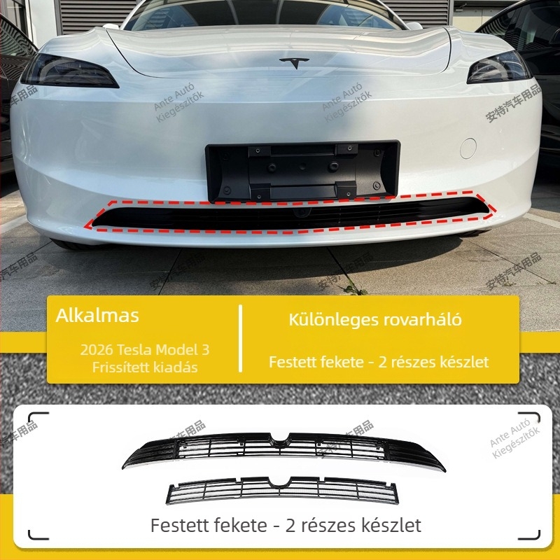 Antike ABS belső autó matricák Tesla Model 3/Y – új verzió, rovarmentes háló, víztartály védő háló, porvédő háló
