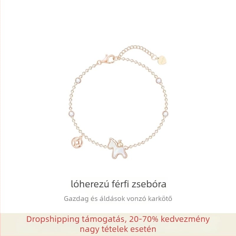 OHOOU Női ló-zodiákus karkötő – ötvözet, elektroplakolás, eredeti dizájn, állat/zodiákus forma, kézre viselhető ékszer