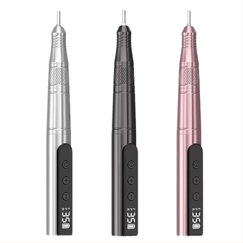 Toll alakú, vezeték nélküli körömcsiszoló USB-kijelzővel, hordozható manikűr polírozó, fém test