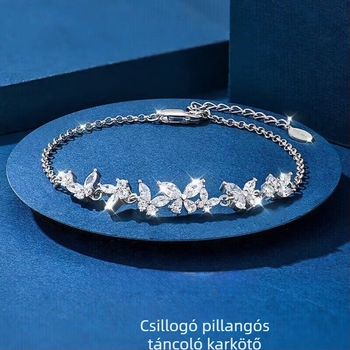 Rézből készült wisteria virágos karkötő, elektroplatált felülettel, uniszex, elegáns stílus, tavasz 2025