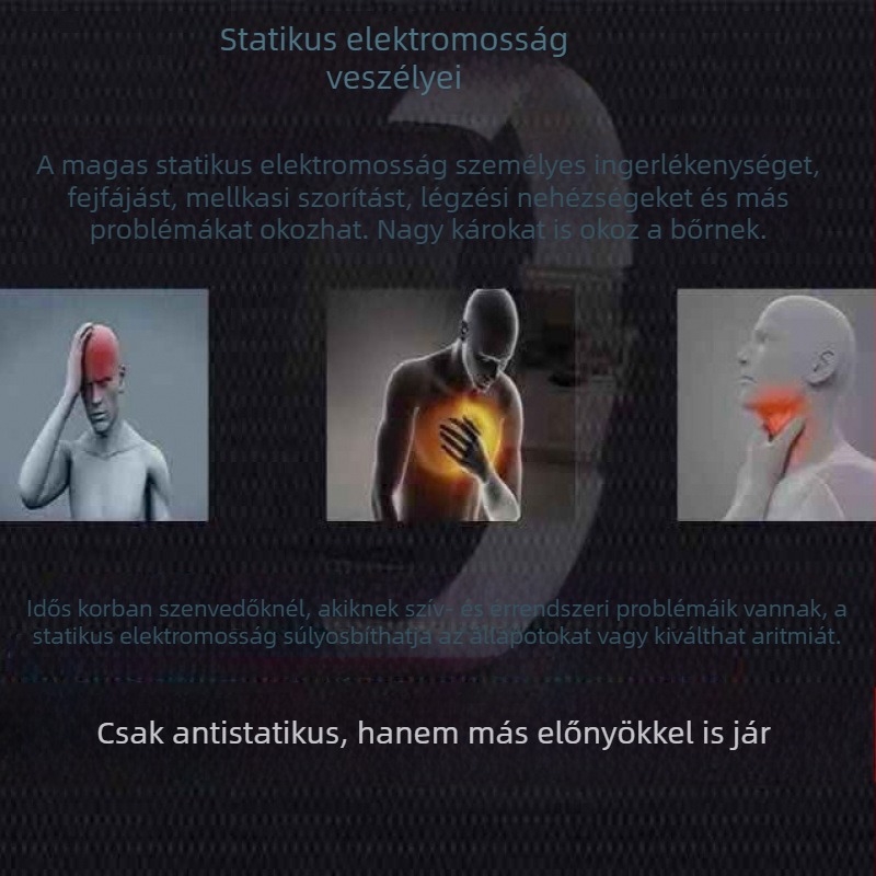 Antisztatikus karkötő ívelt epeköves kővel, mágneses terápia, vezeték nélküli működés, 2024 nyári megjelenés