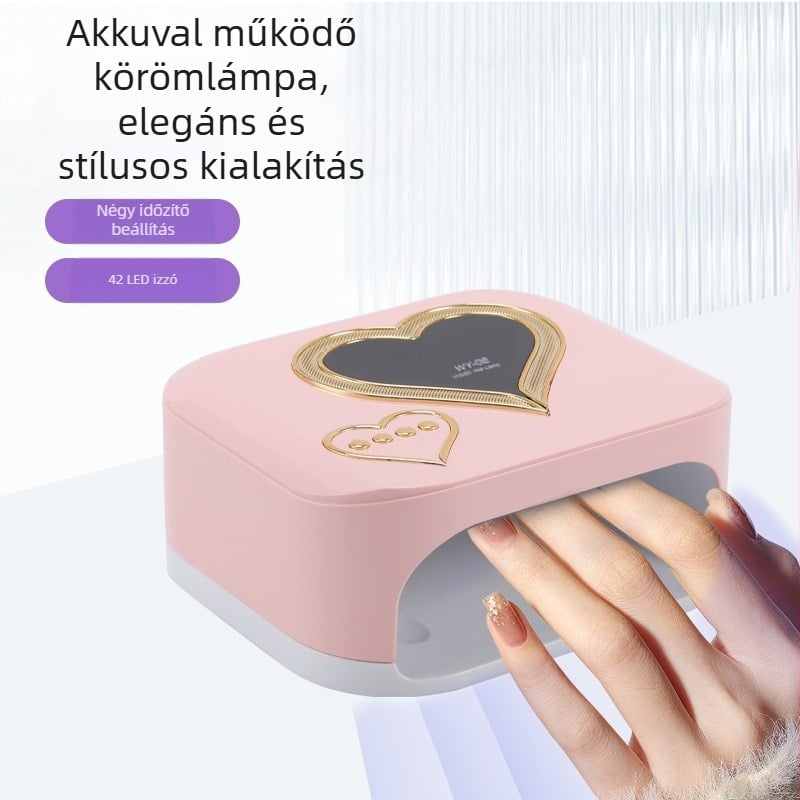 WY-08 manikűr lámpa, hordozható, újratölthető, 42 LED-del és lélegző fénnyel, Zhejiang eredetű