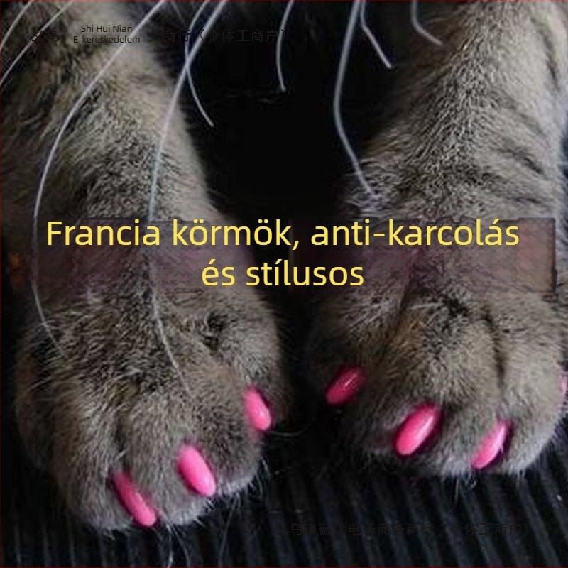 Macskáknak szánt körömvédő sapkák, karcolás elleni, gumiból