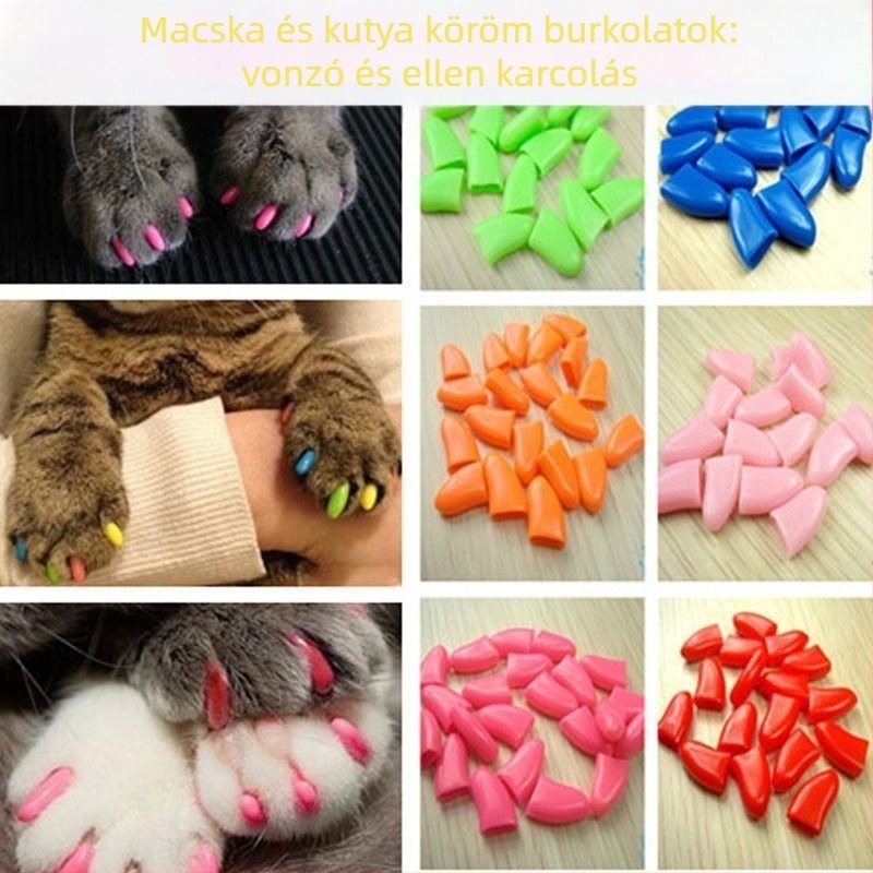 Macskáknak szánt körömvédő sapkák, karcolás elleni, gumiból
