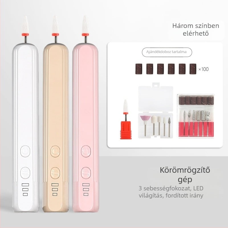 Youaolai Generation 1 Minden‑egyben elektromos körömcsiszoló és polírozó eszköz 100 csiszoló koronggal – otthoni használatra