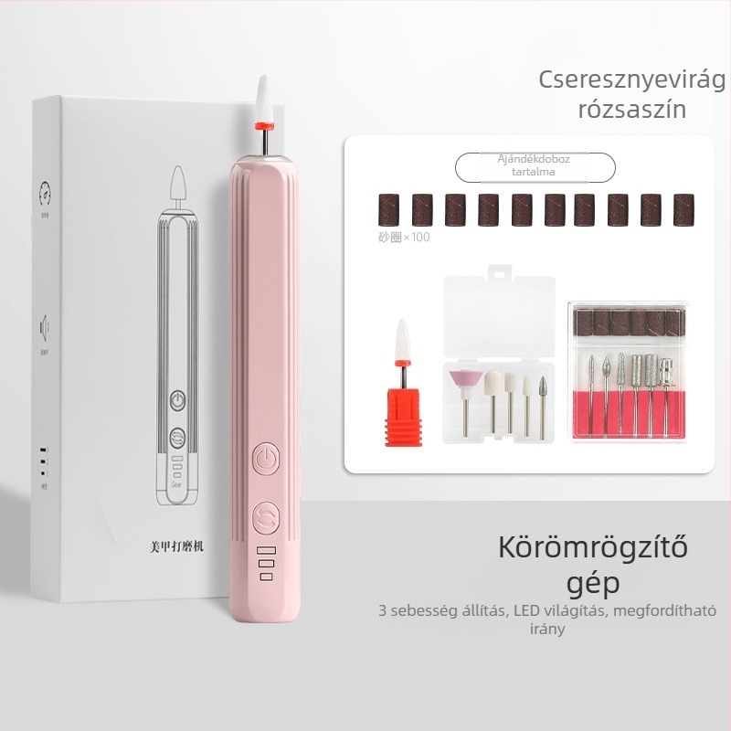 Youaolai Generation 1 Minden‑egyben elektromos körömcsiszoló és polírozó eszköz 100 csiszoló koronggal – otthoni használatra
